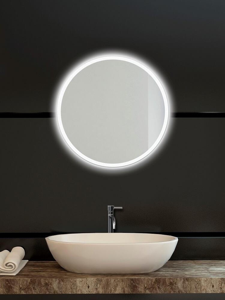 Zrcadlo kruh kulaté ⌀ 60 cm LED podsvícení okraj MOONLIGHT